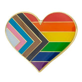 Progress Pride Heart Enamel Pin